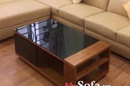 bàn sofa gỗ mặt kính đẹp