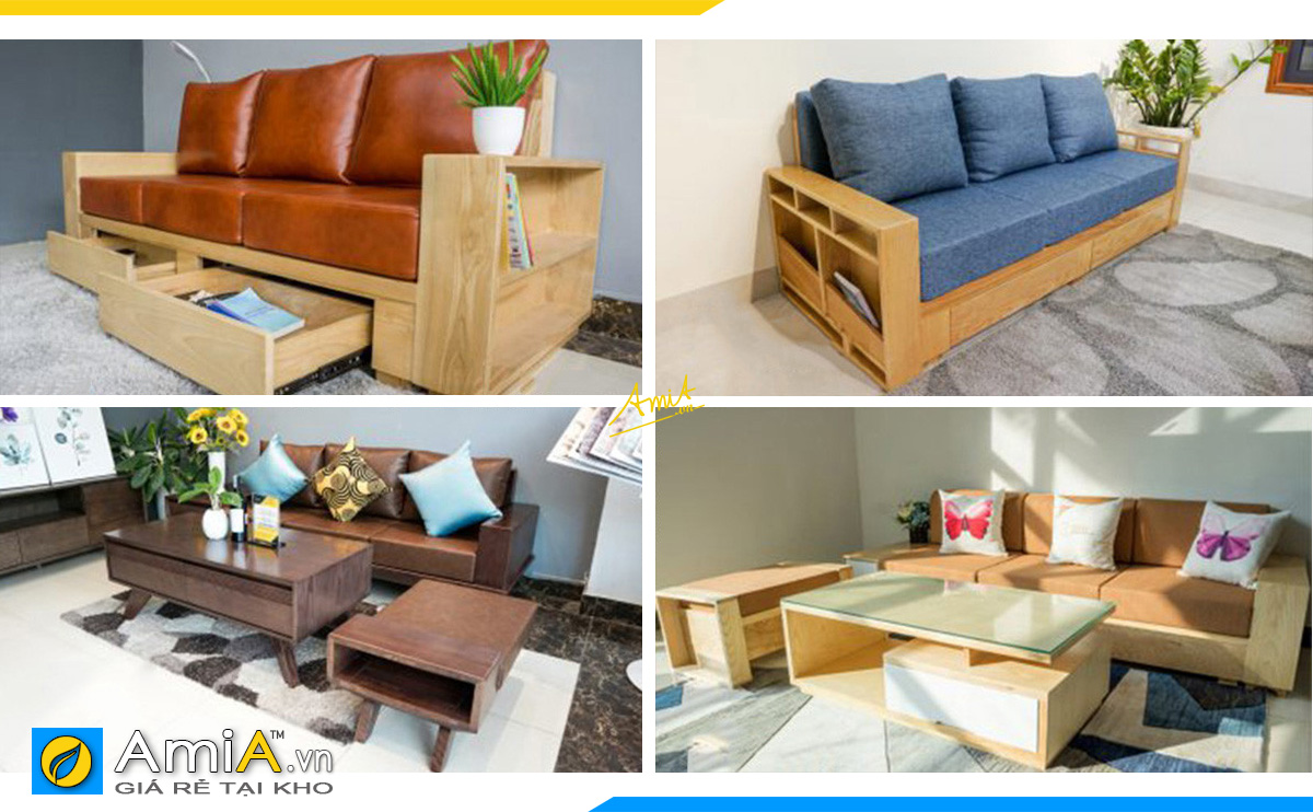 sofa gỗ đẹp hiện đại cho nhà nhỏ hẹp