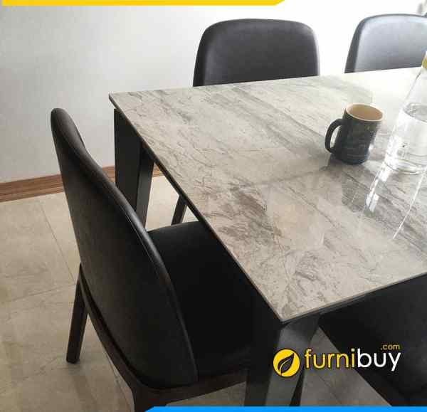 Hình ảnh bộ bàn ăn 6 ghế mặt đá gỗ sồi Hà Nội BGATop-0046