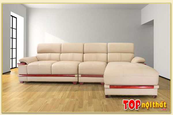 Hình ảnh Ghế sofa da đẹp hiện đại dạng góc chữ L SofTop-0123