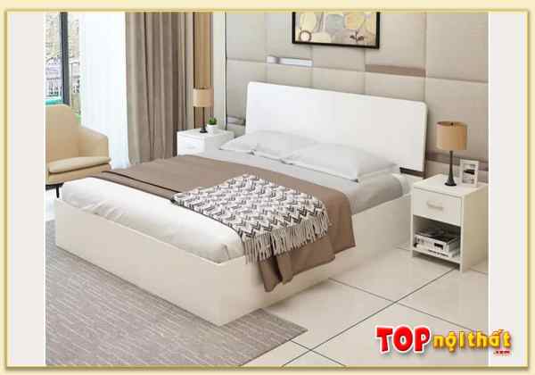 Hình ảnh Giường ngủ hiện đại đơn giản màu trắng GNTop-0072
