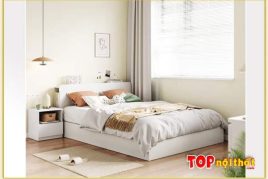 Hình ảnh Giường ngủ hiện đại màu trắng đơn giản GNTop-0308