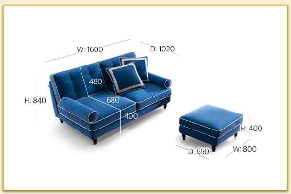 Hình ảnh Kích thước sofa văng đôi nhỏ mini Softop-1129