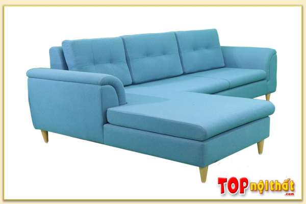 Hình ảnh Mẫu sofa nỉ đẹp chữ L màu xanh nhẹ nhàng SofTop-0279