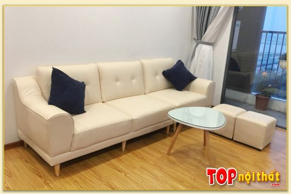 Hình ảnh Sofa văng đẹp bọc da công nghiệp thiết kế đơn giản SofTop-0281