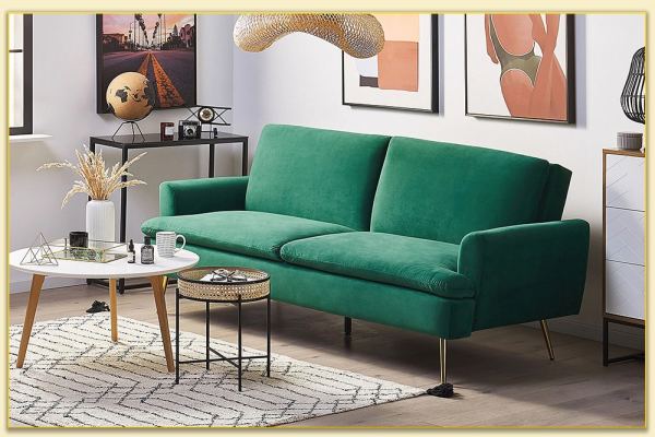 Hình ảnh Sofa văng nỉ màu xanh kê phòng khách nổi bật Softop-1283
