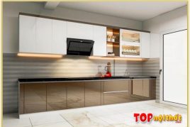 Hình ảnh Tủ bếp đẹp hiện đại chữ i nhỏ gọn kiểu mới TBTop-0049