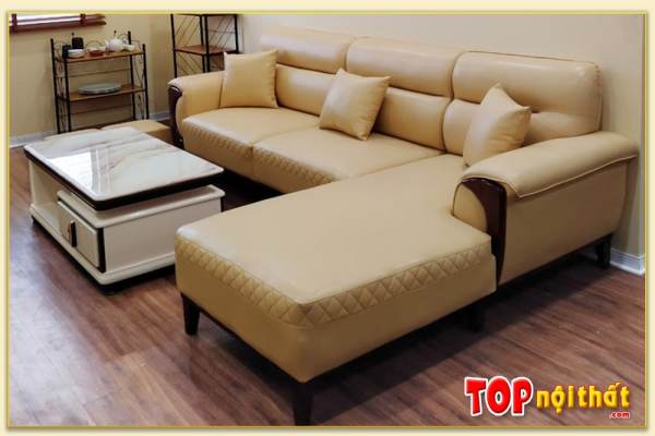 Hình ảnh Bộ ghế sofa góc chữ L chất liệu da hiện đại SofTop-0231