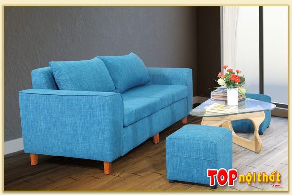 Hình ảnh Chi tiết góc nghiêng mẫu sofa văng nỉ đẹp hiện đại SofTop-3520