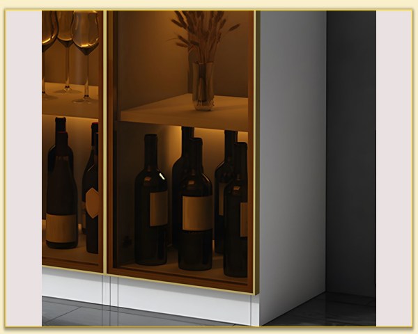 Hình ảnh Đặc điểm chi tiết tủ rượu bằng gỗ dáng cao TRTop-0079