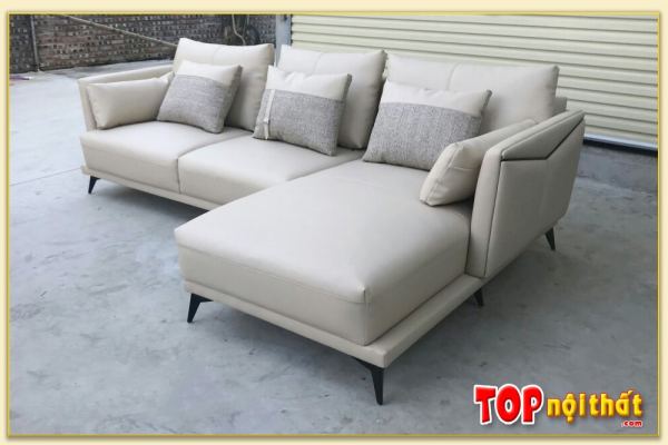 Hình ảnh Ghế sofa góc đẹp hiện đại bọc da công nghiệp SofTop-0260