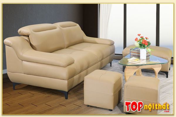 Hình ảnh Mẫu ghế sofa văng da 2 chỗ đẹp hiện đại và sang trọng SofTop-0100B