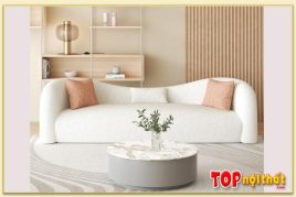 Hình ảnh Sofa văng bọc nỉ vải kiểu dáng độc lạ màu trắng SofTop-0666