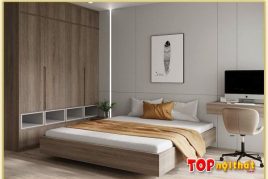 Hình ảnh Giường ngủ hiện đại đơn giản màu óc chó GNTop-0173