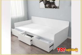 Hình ảnh Giường ngủ hiện đại màu trắng Melamine đẹp GNTop-0250