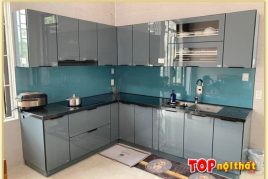 Hình ảnh Tủ bếp gỗ Acrylic bóng gương cực bền đẹp TBTop-0027