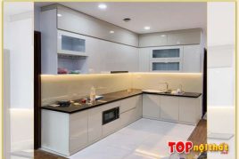 Hình ảnh Tủ bếp hiện đại màu trắng gỗ công nghiệp đẹp TBTop-0019